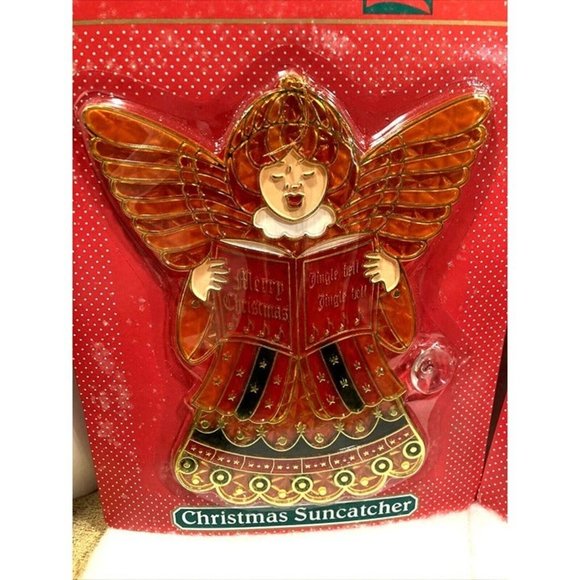 2 VINTAGE CHRISTMAS SUNCATCHER ANGEL SINGING JINGLE BELL 9" FROSTY SNOWMAN  NEW - Picture 4 of 6